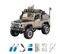NULA 1/12 2,4 GHz 4WD RC Rock Crawler, KF90 Full proporcional Off Road Truck con luces LED ajustables, cepillo de carbono RTR para adultos - Amarillo/2 batería