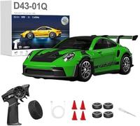 NULA 1:43 Coche RC Drift Car 20 km/h con giroscopio, 2,4 GHz 4WD Vehículo de carreras deportivo totalmente proporcional, Velocidad ajustable e iluminación LED para jóvenes y adultos - D43-01/02