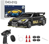 NULA 1:43 RC Auto Drift Car 20 km/h con giroscopio, 2,4 GHz 4 WD Full proporcional Sportwage, velocidad ajustable e iluminación LED para jóvenes y adultos - D43-01/02