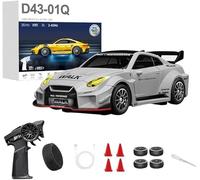 NULA 1:43 RC Auto Drift Car 20 km/h con giroscopio, 2,4 GHz 4 WD Full proporcional Sportwage, velocidad ajustable e iluminación LED para jóvenes y adultos - D43-01/02