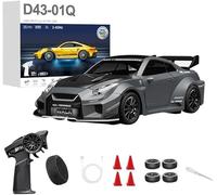 NULA 1:43 RC Auto Drift Car 20 km/h con giroscopio, 2,4 GHz 4 WD Full proporcional Sportwage, velocidad ajustable e iluminación LED para jóvenes y adultos - D43-01/02