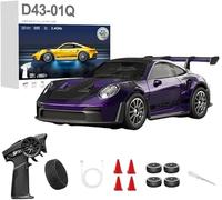 NULA 1:43 RC Auto Drift Car 20 km/h con giroscopio, 2,4 GHz 4 WD Full proporcional Sportwage, velocidad ajustable e iluminación LED para jóvenes y adultos - D43-01/02
