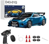 NULA 1:43 RC Auto Drift Car 20 km/h con giroscopio, 2,4 GHz 4 WD Full proporcional Sportwage, velocidad ajustable e iluminación LED para jóvenes y adultos - D43-01/02