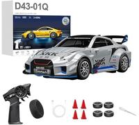 NULA 1:43 RC Auto Drift Car 20 km/h con giroscopio, 2,4 GHz 4 WD Full proporcional Sportwage, velocidad ajustable e iluminación LED para jóvenes y adultos - D43-01/02
