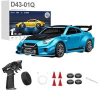 NULA 1:43 RC Auto Drift Car 20 km/h con giroscopio, 2,4 GHz 4 WD Full proporcional Sportwage, velocidad ajustable e iluminación LED para jóvenes y adultos - D43-01/02