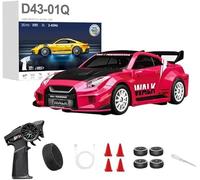 NULA 1:43 RC Auto Drift Car 20 km/h con giroscopio, 2,4 GHz 4 WD Full proporcional Sportwage, velocidad ajustable e iluminación LED para jóvenes y adultos - D43-01/02
