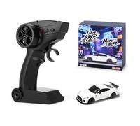 NULA Coche de deriva de 2,4 GHz 4 CH 1:64 Mini RC de escritorio 4WD RC con iluminación LED, dirección proporcional de gas y dirección y 2 modos de velocidad, coche deportivo para adultos