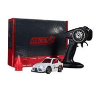 NULA Mini RC Drift Coche para Escritorio, Carreras interiores y suelos, 1:43 4WD vehículo de deriva con control de gas proporcional de 2,4 GHz, luz LED para adultos aficionados (blanco/CZ4106)
