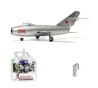 NULA MinimumRC MiG-15 EDF Micro RC Jet Avión con impulsor de 30 mm, 2S 7,4 V, Giroscopio estabilizado 4 CH Avión para exteriores (motor de gas izquierdo/sin escobillas/4 baterías)