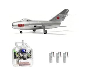NULA MinimumRC MiG-15 EDF Micro RC Jet Avión con impulsor de 30 mm, 2S 7,4 V, Giroscopio estabilizado 4 CH Avión para exteriores (motor de gas izquierdo/sin escobillas/4 baterías)