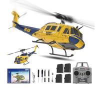 NULA RC ERA C032 UH-1 Huey RC Helicóptero, escala 1/48 6CH, 2,4G 6-ejes Gyro Avión teledirigido militar con mantenimiento de altitud de retorno 3D para adultos principiantes (RTF/ 4 batería)