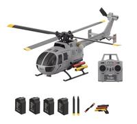 NULA RC ERA C186S BO105 - Helicóptero teledirigido con posicionamiento de flujo óptico, 1:48, modo de vuelo de 3 velocidades sin escobillas y despegue de un botón, avión estabilizado de 4 canales para