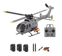 NULA RC ERA C186S BO105 - Helicóptero teledirigido con posicionamiento de flujo óptico, 1:48, modo de vuelo de 3 velocidades sin escobillas y despegue de un botón, avión estabilizado de 4 canales para