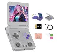 NULA RG 34XXSP Flip Retro Consola de Juegos Portátil con Tarjeta TF 64G / 5000+ Juegos Clásicos, Pantalla IPS de 3,4 pulgadas, Linux 64 bits Cortex-A53 CPU Reproductor de Videojuegos para Adultos