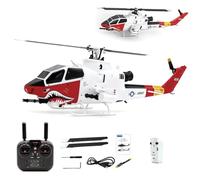 NULA YU Xiang F112S AH-1 Cobra 1:40 RC Helicóptero GPS 9CH Flybar Doble Rotor Dos Motores Sin Escobillas, Helicóptero Militar Avión Con Estabilización de Altura LiDAR, Retorno Inteligente RTF