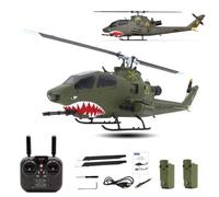 NULA YU Xiang F112S AH-1 Cobra 1:40 RC Helicóptero GPS 9CH Flybar Doble Rotor Dos Motores Sin Escobillas, Helicóptero Militar Avión Con Estabilización de Altura LiDAR, Retorno Inteligente RTF
