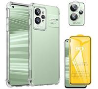 nulala 1+1+1 Piezas Protector Pantalla + Funda + Protector Lente de Cámara para OPPO A1 Pro, Carcasa Transparente, Película Protectora Vidrio Templado para OPPO A1 Pro