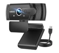 Nulaxy C900 Webcam 1080P con micrófono estéreo, cámara Web para PC con Tapa de Lente, cámara Web para videoconferencias, Clases en línea, Plug & Play, Compatible con Skype, Zoom, Facetime