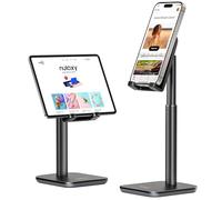 Nulaxy Soporte de Escritorio Ajustable para Teléfono Móvil, Soporte Soporte de Teléfono Móvil, Compatible con iPhone XS XR X 8 7 6 6S Plus SE Todos los Smartphones Negro