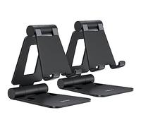 Nulaxy Soporte de teléfono Plegable Paquete de 2 Unidades, Soporte teléfono móvil Ajustable Compatible con iPhone 15 14, 13, 12, 11, XS, XR, X 8, Huawei, Samsung, Todos los teléfonos, Negro y Negro