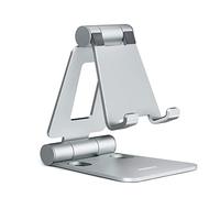 Nulaxy Soporte Móvil Mesa Plegable, Soporte Teléfono Mesa, Soporte Dock Base Escritorio para Teléfono Compatible con iPhone 15 14 13 12 11 X 8, Samsung, Huawei, Xiaomi Redmi y Otro Smartphone(Plata)