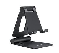 Nulaxy Soporte Móvil Mesa Plegable, Soporte Teléfono Mesa, Soporte Dock Base Escritorio para Teléfono Compatible con iPhone 15 14 13 12 11 X 8, Samsung, Huawei, Xiaomi Redmi y Otro Smartphone(Negro)