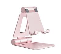 Nulaxy Soporte Móvil Mesa Plegable, Soporte Teléfono Mesa, Soporte Dock Base Escritorio para Teléfono Compatible con iPhone 15 14 13 12 11 X 8, Samsung, Huawei, Xiaomi y Otro Smartphone, Rose Gold