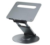 Nulaxy Soporte Portátil Altura Ajustable de hasta 21 Pulgadas, Soporte Ergonómico Ordenador Portátil con Base Giratoria de 360 Grados Laptop Stand Compatible con Todas Las Portátiles de 10-17", Gris