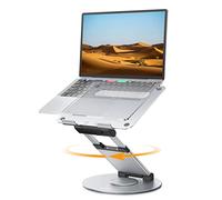 Nulaxy Soporte Portátil Altura Ajustable de hasta 21 Pulgadas, Soporte Ergonómico Ordenador Portátil con Base Giratoria de 360 Grados Compatible con Todas Las Portátiles de 10-17", Plata
