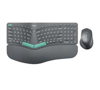 Nulea KM75 - Combo de teclado y mouse inalámbricos ergonómicos avanzados, escritura natural cómoda, reposamuñecas, multidispositivo (Bluetooth/2.4G/cable), recargable, para Multi-OS,