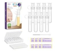 Nuliie Kit colector de calostro de 7 ml/8 piezas, a prueba de fugas, reutilizable, resistente al calor y al congelador, sin BPA, con paño de algodón, estuche de almacenamiento, cepillo de limpieza