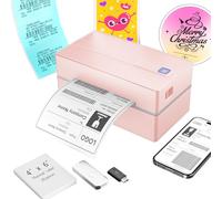 NULLTONEX Impresora térmica de etiquetas de envío Bluetooth: mini etiquetadora transparente inalámbrica de 4 x 6 con cinta impermeable para pequeñas empresas, ampliamente utilizada para USPS UPS, Ebay