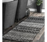 nuLOOM Alfombra marroquí Blythe, Negro, 2' 6" x 14'