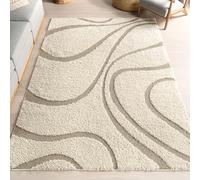 nuLOOM Carolyn Alfombra peluda acogedora, suave y afelpada, 81 x 366 cm, crema
