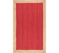 nuLOOM Eleonora - Alfombra de Yute Tejida a Mano, 3 x 5 pies, Color Rojo