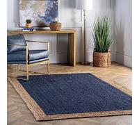 nuLOOM Eleonora Casual Jute Alfombras, Yute, Blue, 3 x 5 pies, 91 x 152 cm (Rectangular)