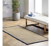nuLOOM Elijah Seagrass - Alfombra Natural, 2 pies 6 Pulgadas x 8 pies, Color Azul Marino
