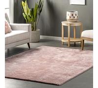 nuLOOM Loni Alfombra de área sólida Lavable a máquina, 5 pies x 8 pies, Color Rosa