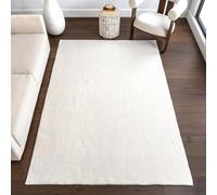 nuLOOM Loni - Alfombra Lisa Lavable a máquina, 4 x 6 pies, Color Blanco