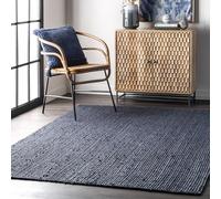 nuLOOM Rigo Alfombra de Yute Tejida a Mano, 3 x 5 pies, Color Azul Marino