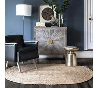 nuLOOM Rigo Alfombra de yute, tejida a mano, estilo rústico, 120 x 180 cm Oval