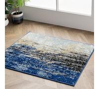 nuLOOM Waterfall Alfombra vintage abstracta, 60 cm x 90 cm, azul