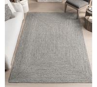 nuLOOM Wynn - Alfombra Trenzada para Interiores y Exteriores, 2 pies 6 Pulgadas x 10 pies, Color Gris Claro/Sal y Pimienta