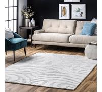 nuLOOM Zebra - Alfombra Decorativa de Lana de Felpa Tejida a Mano, 2 x 3 pies, Color Gris