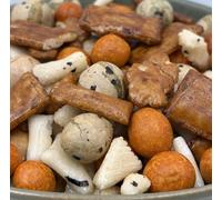 NULTHY - Aperitivo Paradise 500gr - Mix de Cacahuetes y Galletas de Arroz con Salsa de Soja y Sésamo - Snack Crujiente y Sabroso