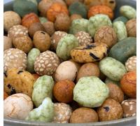 NULTHY - Aperitivo Wasabi 500gr - Mezcla de Galletas de Arroz y Cacahuetes - Snack Crujiente y Picante, Ideal para Amantes del Wasabi