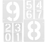 NULYLU 10 Hojas Plantillas de Números en Pet Blanco para Pintar, Versátiles y Prácticas, Ideales para Manualidades y Decoración del Hogar