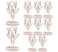 NULYLU 10 Portatarjetas de Mesa Forma de Tulipán en Hierro, Soporte Estable y Práctico para Bodas y Cumpleaños, Decoración Floral Elegante