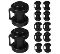 NULYLU 12 Piezas Recambio para Trampolín Tapa Superior de Poste de Plástico Negro Compatible para Postes de 1 Pulgada Barrera de Humedad para Patios Exteriores