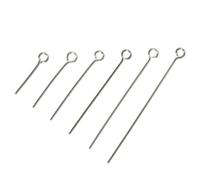 NULYLU 1200 Piezas de Aguja de Acero Inoxidable para Hacer Joyas, Aguja de Ojo Abierto Color Plata, Resistente Deslustre para Manualidades y Pulseras DIY